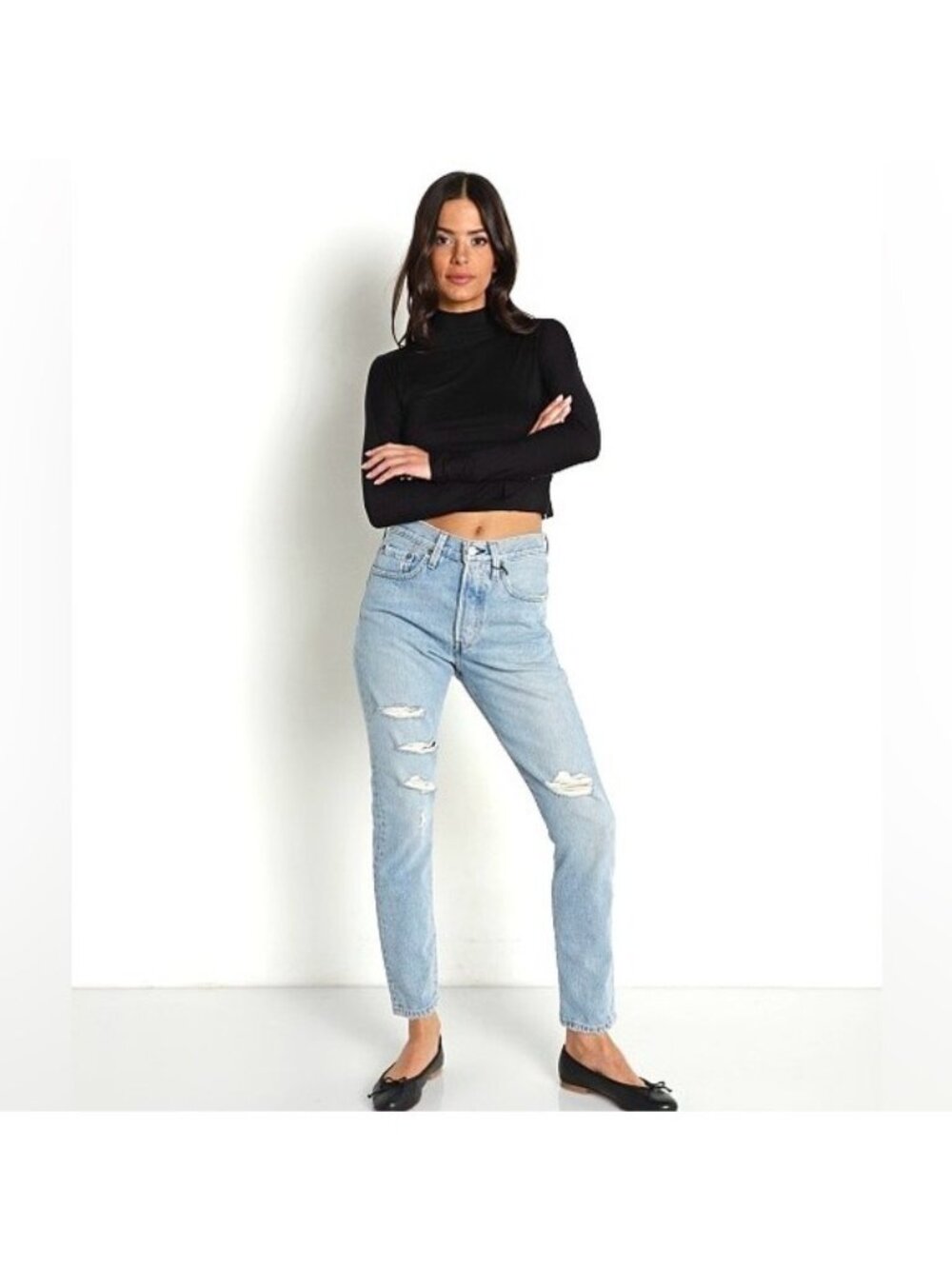 Levi's 501 Premium Jeans high waisted distressed in Humble Pie size 29